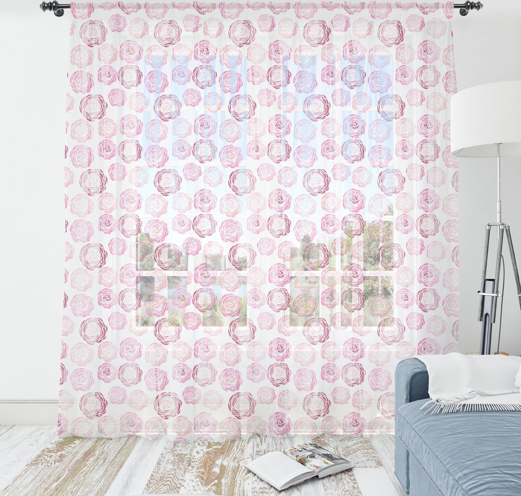 ABAKUHAUS Blumen Wandteppich, Ansicht von oben Illustration der romantischen blühenden Rosen Zusammensetzung, Wohnzimmer Schlafzimmer seidiges Sat...