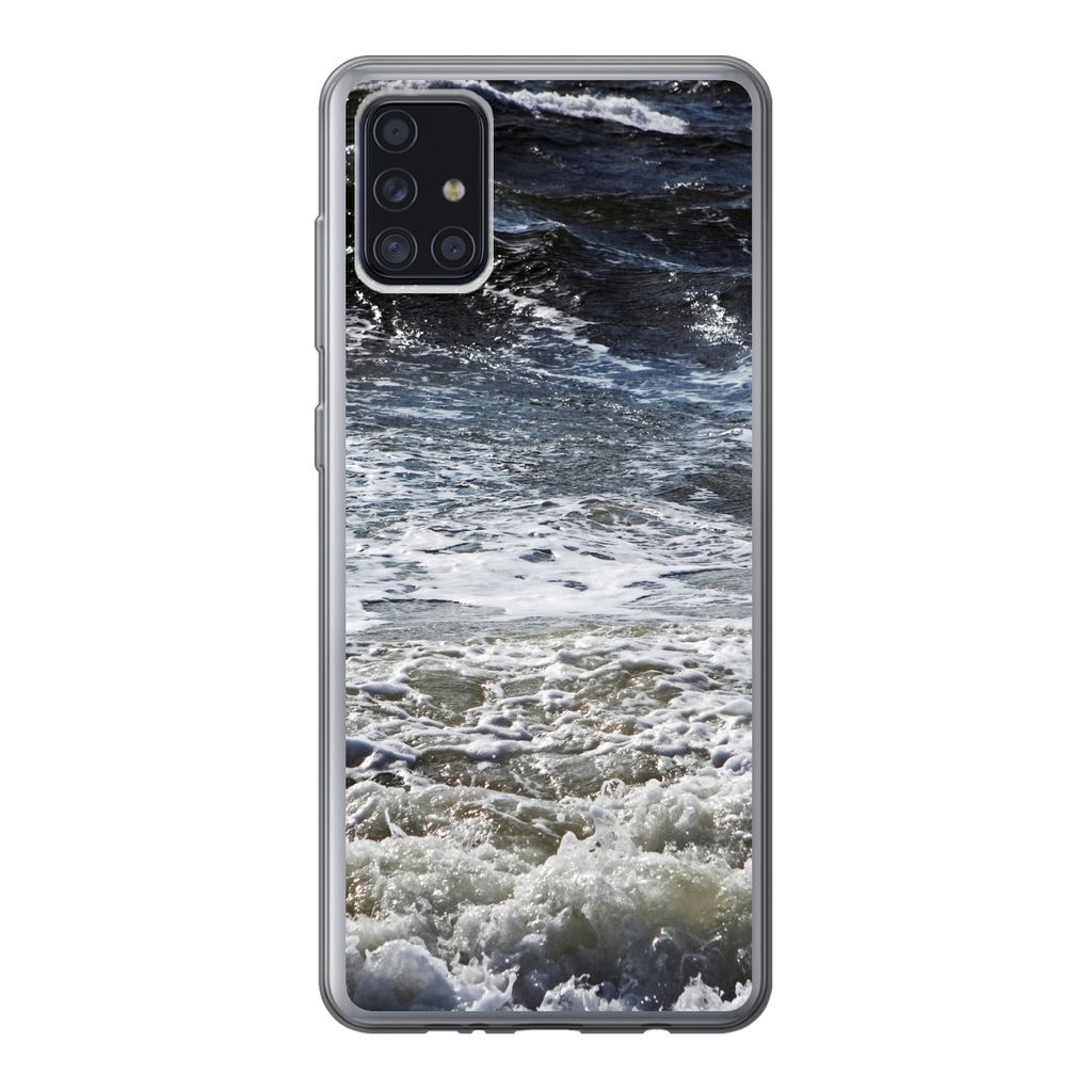 MuchoWow Handyhülle Schutzhülle Hülle für Samsung Galaxy A52 5G Nordsee - Wasser - Wellen Silikon Softcase Handy Hülle - Umschlag