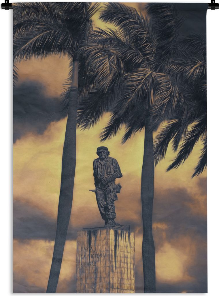 MuchoWow Wandteppich Wandbehang Che Guevara-Denkmal 60x90 cm Tapisserie Dekoration Wandtuch - Foto-Teppich - Abwaschbar