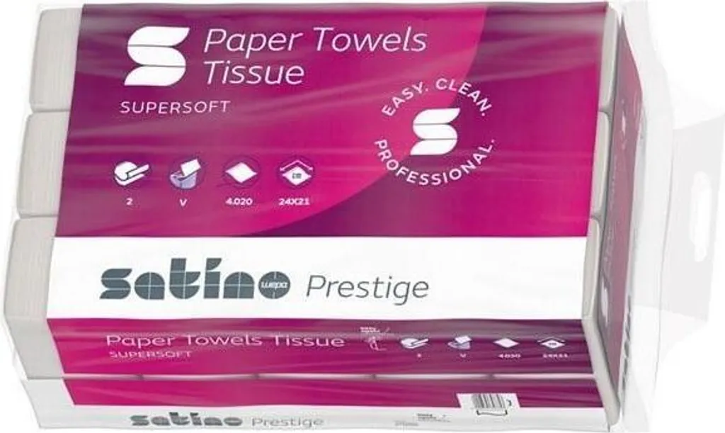 Essuie-mains antiblocage pliage V 2 plis cellulose blanc lot de 4032