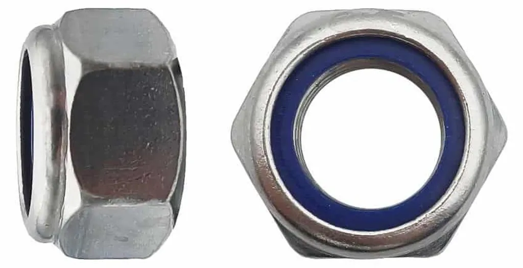 50 Écrous Freins M16 DIN 985 en Inox A4 avec Bague Nylon D-Work