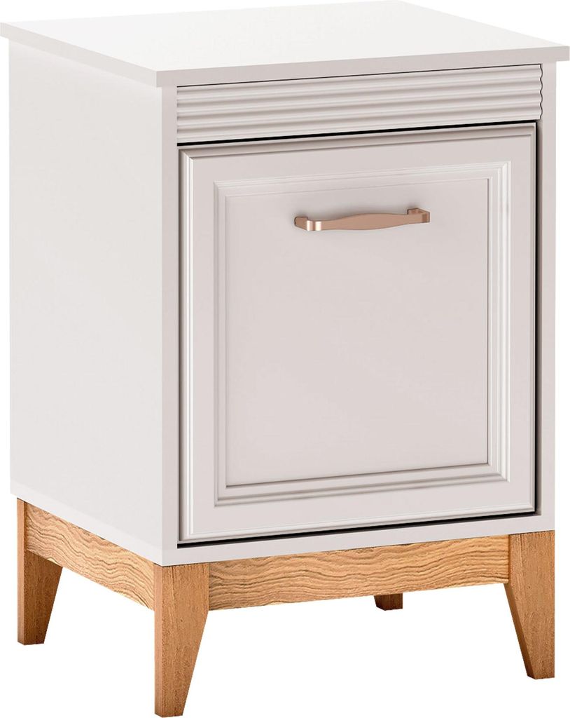 MIRJAN24 Nachttische Windsor W-11, Stilvoll Schlafzimmer, Nachttische mit eins Drehtüren (Farbe: Cashmere)