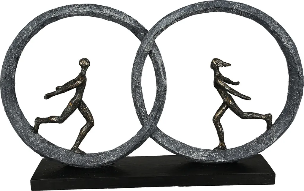 Sculpture Gilde So in Love Couple en Résine Bronze 29cm - Réf 89363