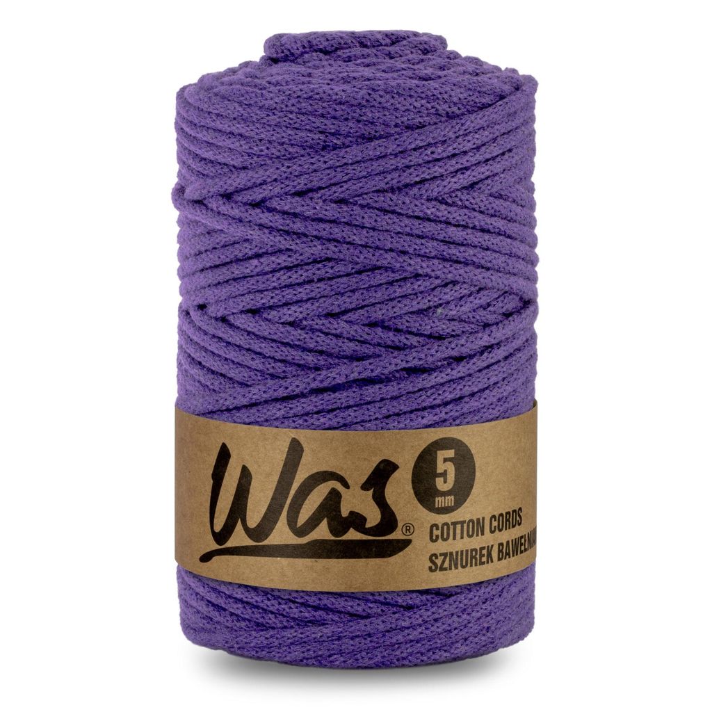 Baumwollkordel Geflochtene Baumwollschnur Polyesterkernschnur Für Makramee Makramee-Seil Bastelkordel 5mm 100m violett DIY WAS
