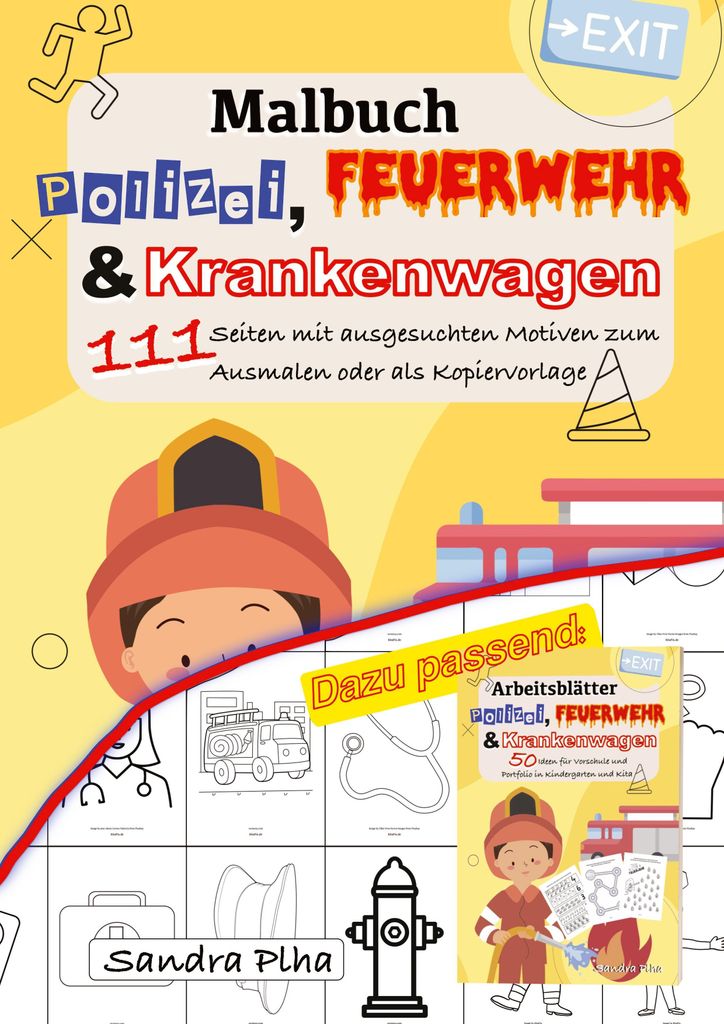 KitaFix Malbuch Polizei, Feuerwehr und Krankenwagen
