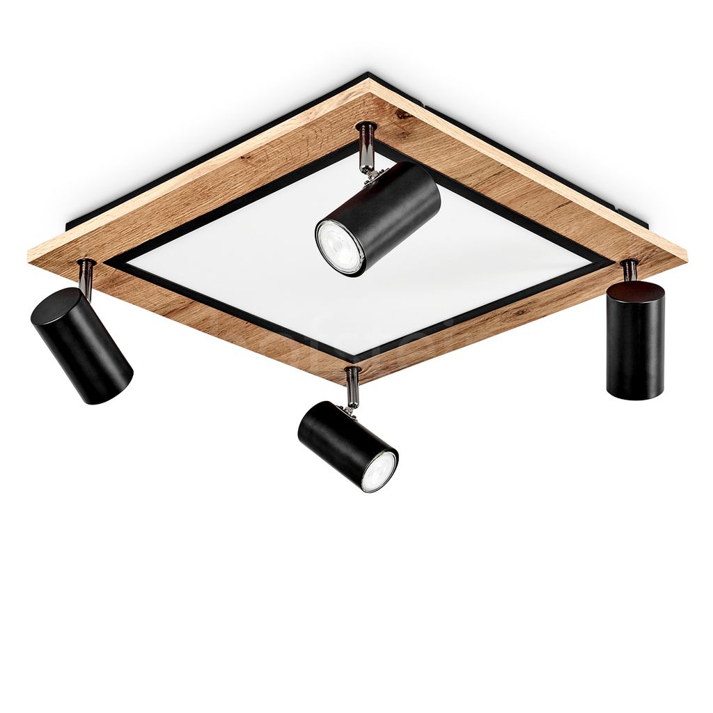 Castelverrino »Castelverrino« Deckenlampe, Metall/MDF/Kunststoff, Schwarz/Chrom