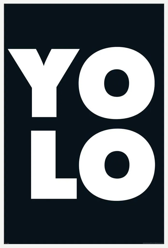 Décoration murale bureau - Affiche YOLO Shinsuke® avec cadre blanc Maxi