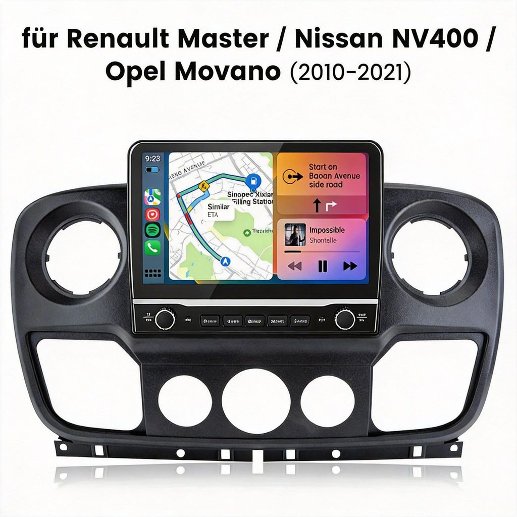 Hexinex Android 15 Autoradio WiFi für Renault Master / Nissan NV400 / Opel Movano (2010-2021) 2GB+64GB, Wireless Android Auto, GPS, DSP