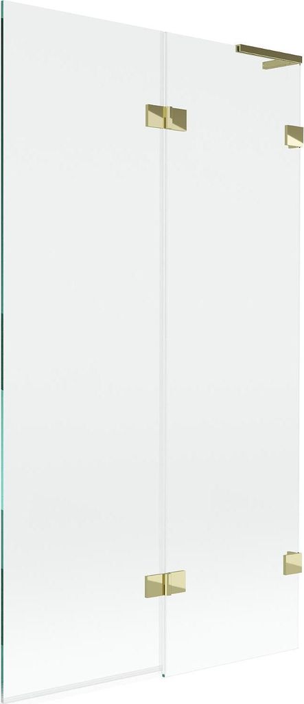 Mexen Lunar L Badewannenfaltwand, 2-teilig, rechts, 100 x 150 cm, transparent, gold - 897L-100-100-50-00-P