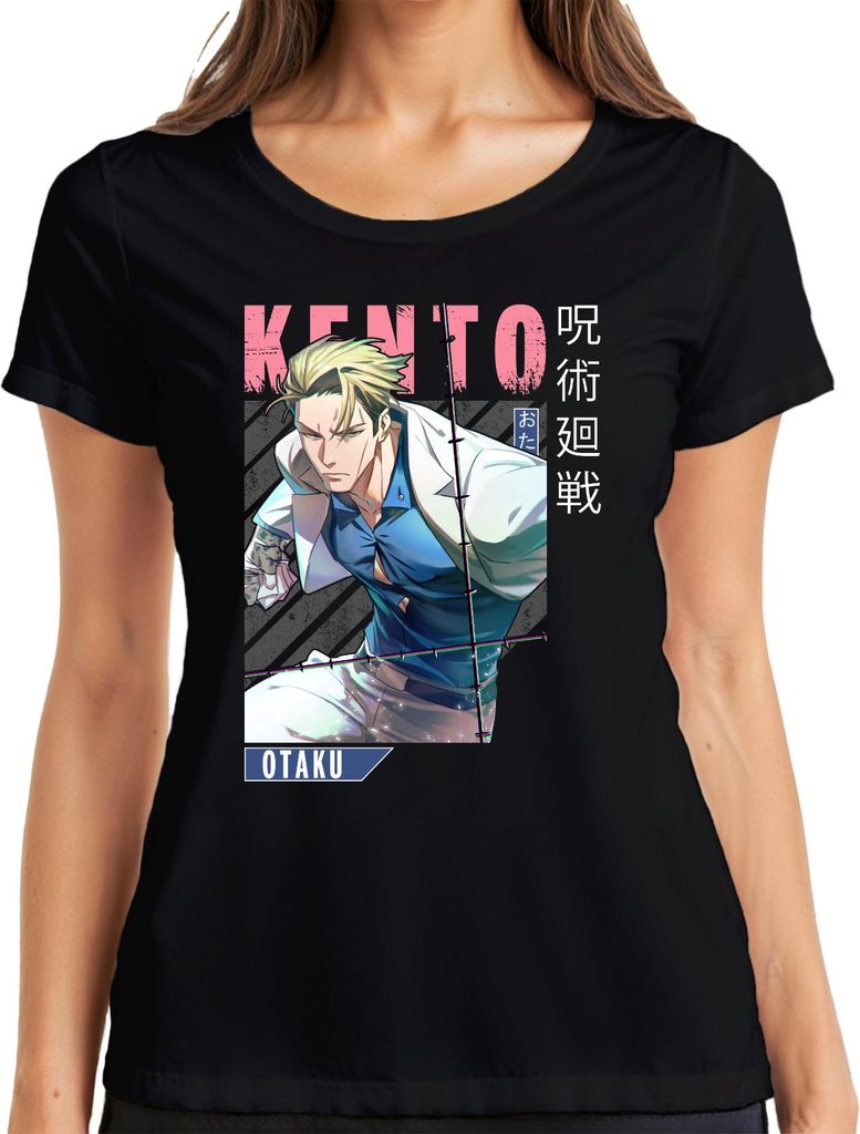 KENTO Nanami 呪術廻戦 Anime Ästhetik Otaku Geschenk Vintage Japan Y2K Damen T-Shirt, Schwarz, 3XL