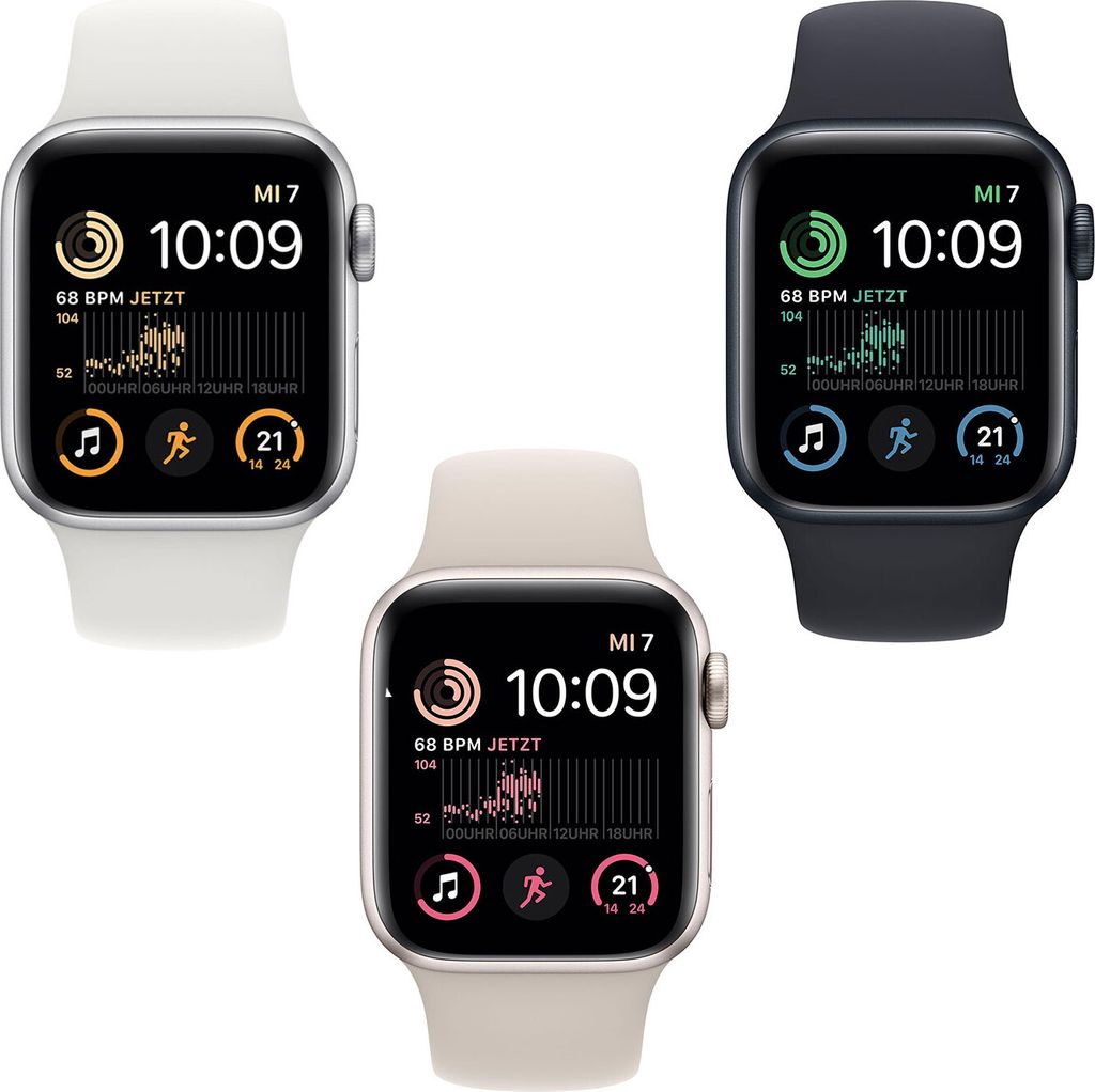 Apple Watch SE GPS+Cell 44mm Alu Silver/White Sport Band Produktbild 12