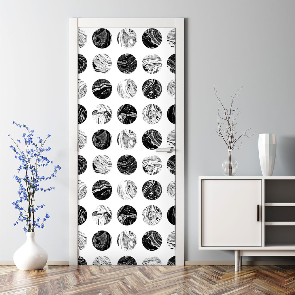 Dekorative Aufkleber Türtapete selbstklebend Tattoo Klebefolie Gemusterte Monde 85 x 200 cm