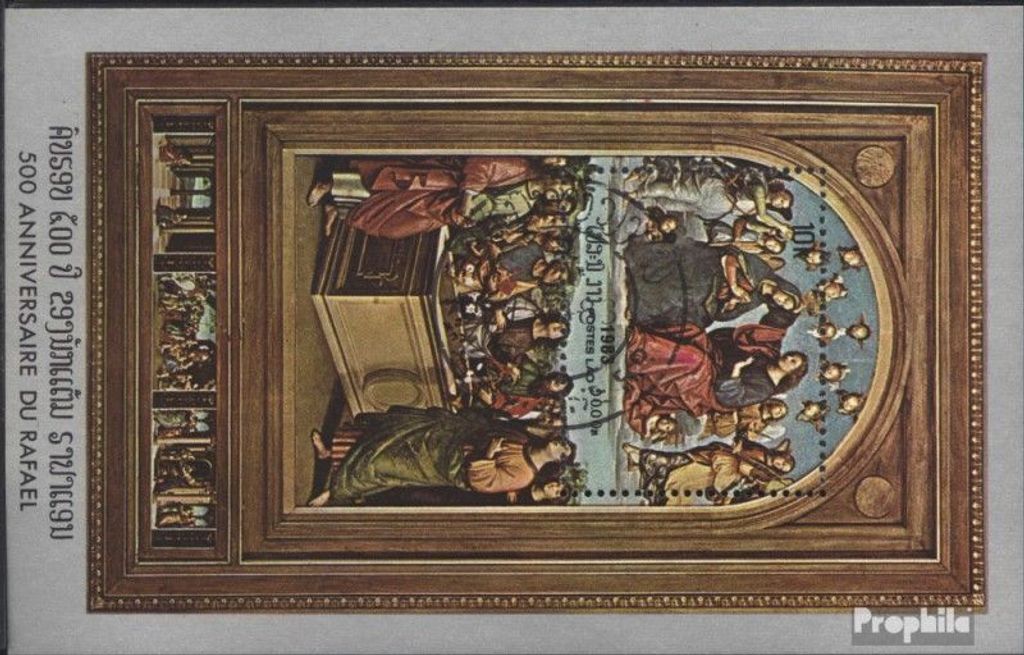 Briefmarken Laos 1983 Mi Block93 (kompl.Ausg.) gestempelt 500. Geburtstag von Raffael