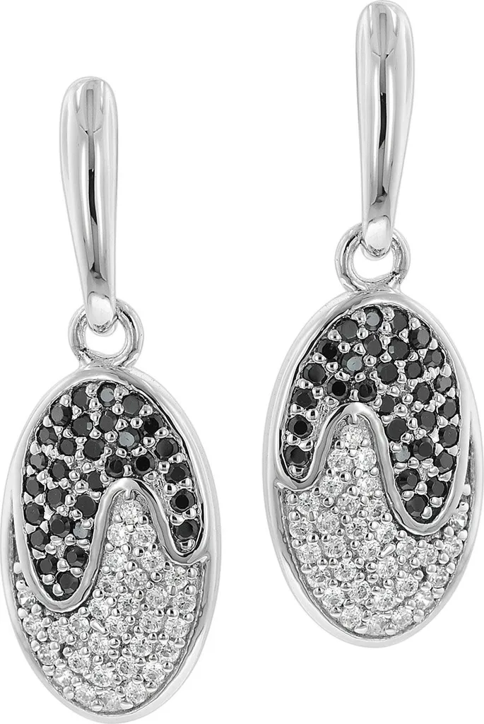 Boucles d'oreilles puces en argent et oxydes de zirconium scintillants