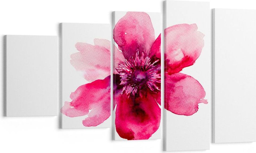 Bild auf Leinwand - Leinwandbild - Malerei Illustration Sommer Blume - 100x60cm - Wand Bild - Wanddeko - Leinwanddruck - Bilder - Kunstdruck - Lein...