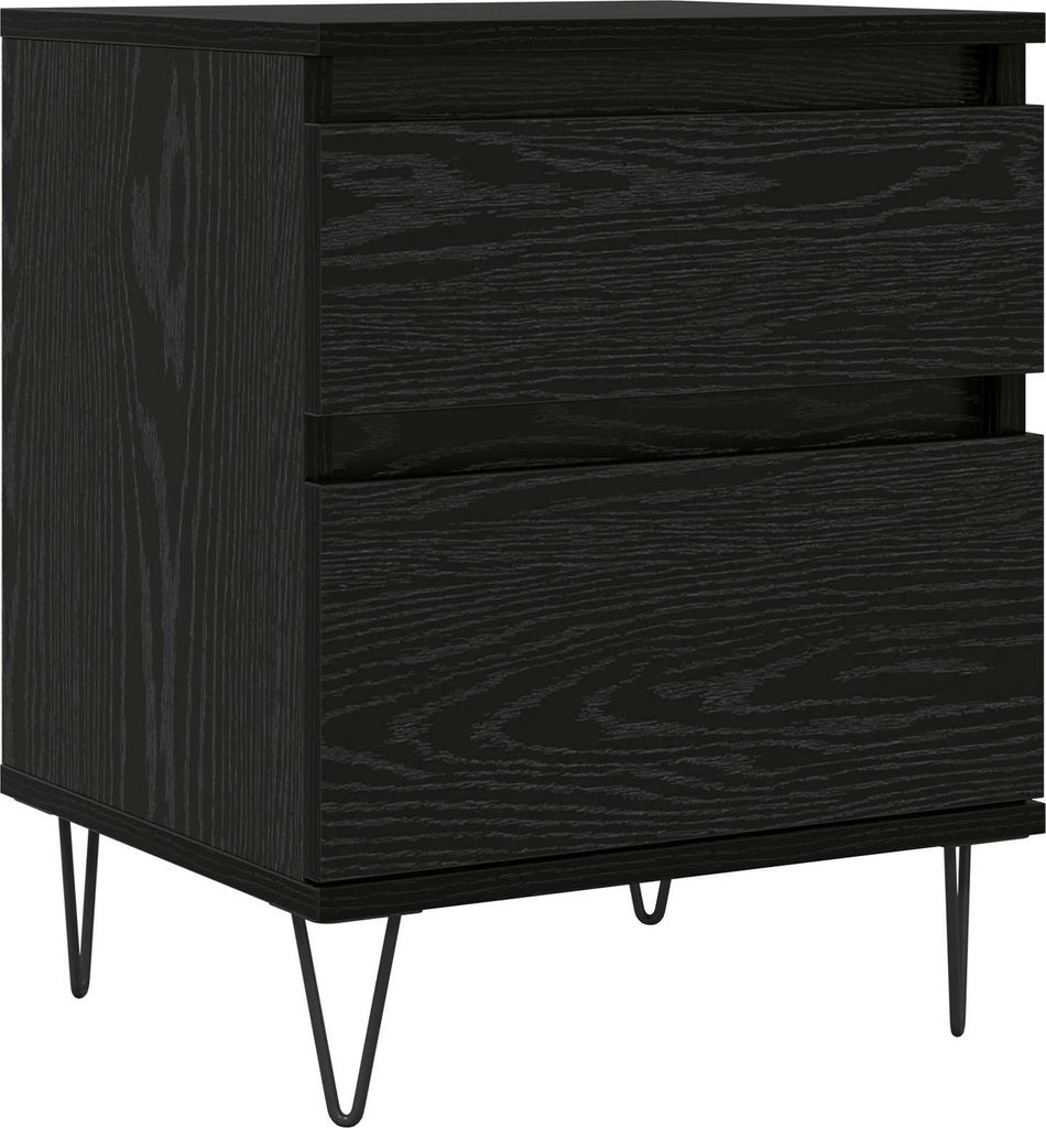 Bettschrank Schwarz Eichen-Optik 40 x 35 x 50 cm Holzwerkstoff