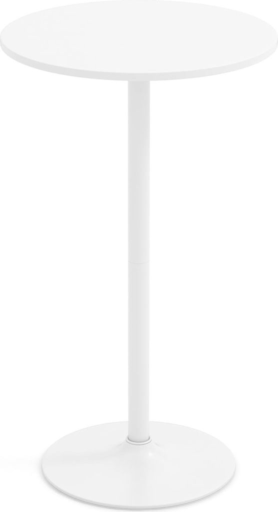 Verstellbarer runder Bistrotisch - 2 Höhen, 60 cm, Weiß