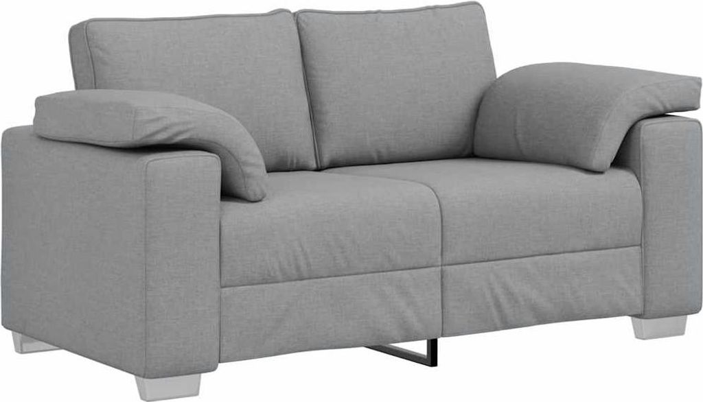 vidaXL Zweisitzer-Sofa Hellgrau 160 cm Stoff Produktbild 