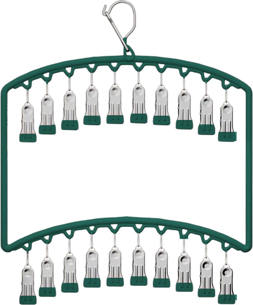 Socken-Wäscheständer aus Metall, winddichtes Design, 20 Clips, Kleiderbügel-Trockner, für drinnen und draußen
