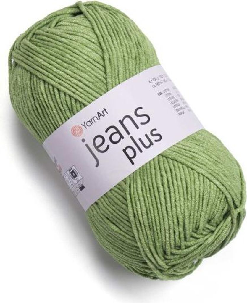 YarnArt Jeans Plus 69 Gruen Baumwolle Acryl 100g 160m Aran Produktbild 