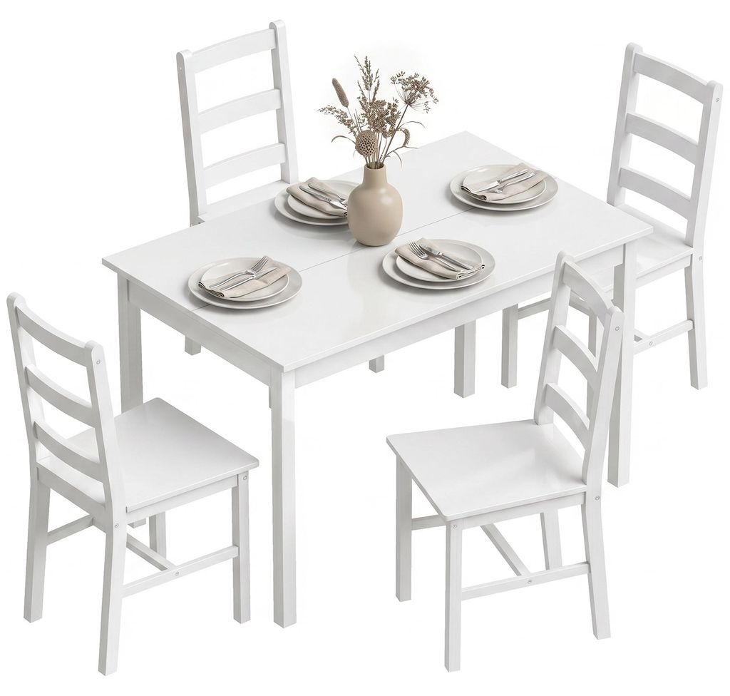 HOMCOM Essgruppe Esstisch mit 4 Stühlen Esszimmergruppe für Produktbild 