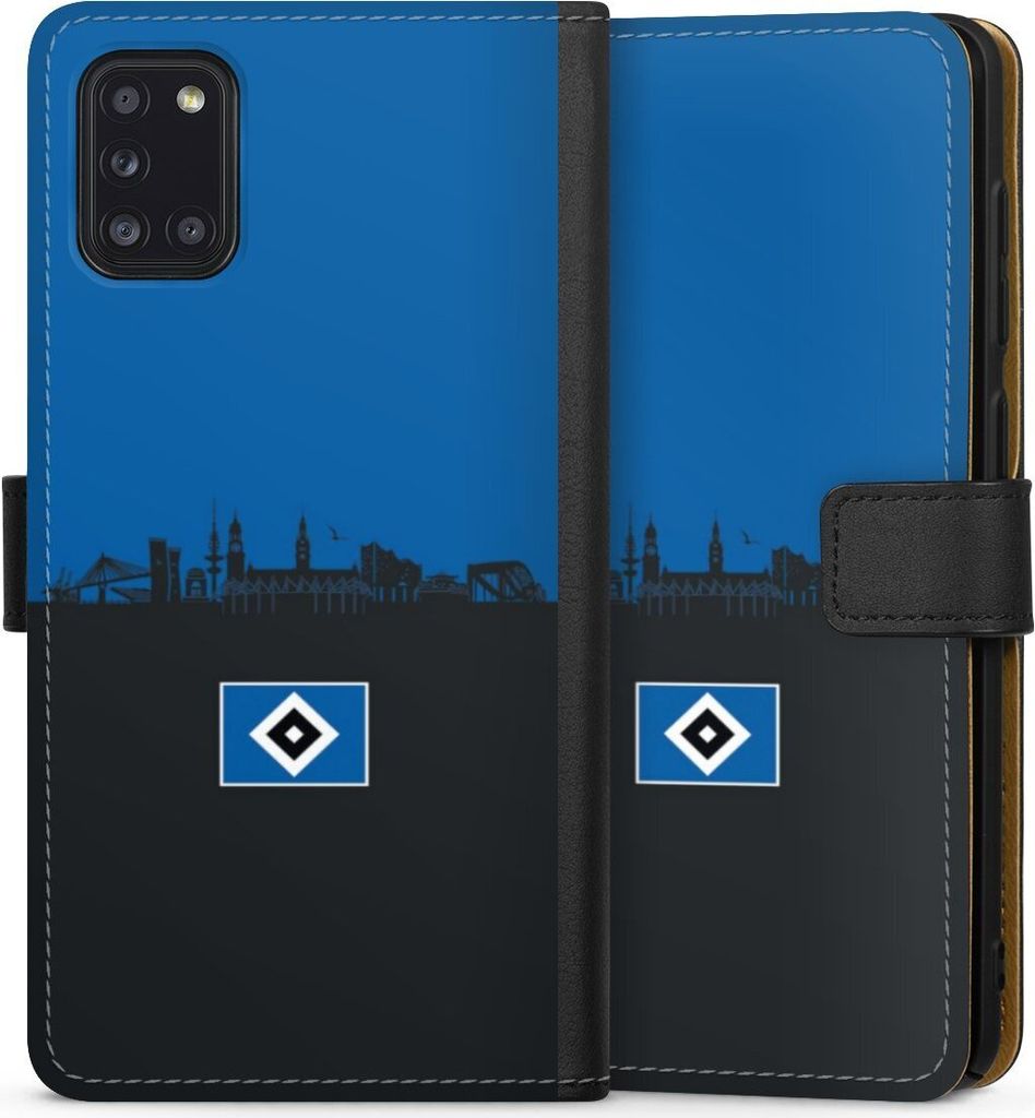DeinDesign Klapphülle für Samsung Galaxy A31 Handytasche Lederhülle Tasche HSV Hamburg Skyline