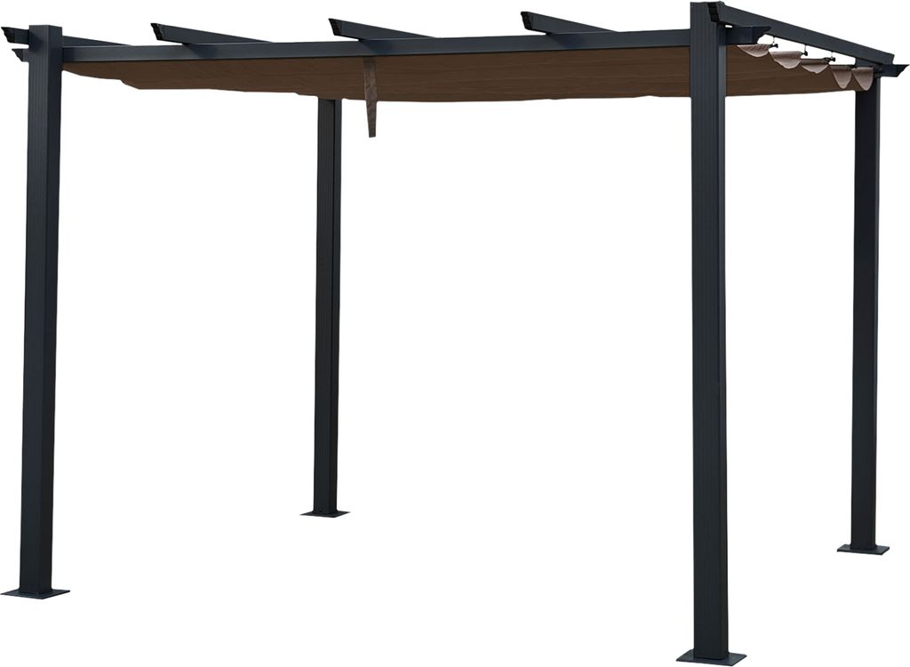 Freistehende Pergola 3 × 3m CASSIS taupe - Aluminiumstruktur