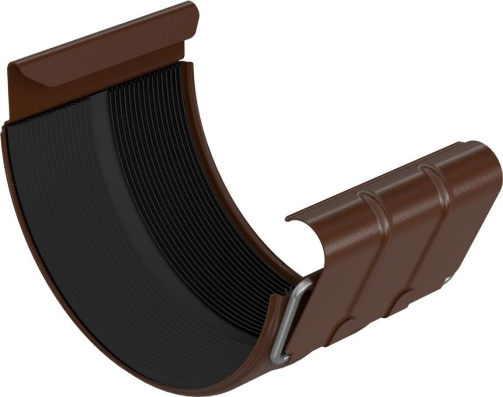 BRYZA Rinnenverbinder verzinkt Ø 125 mm, Braun RAL 8017