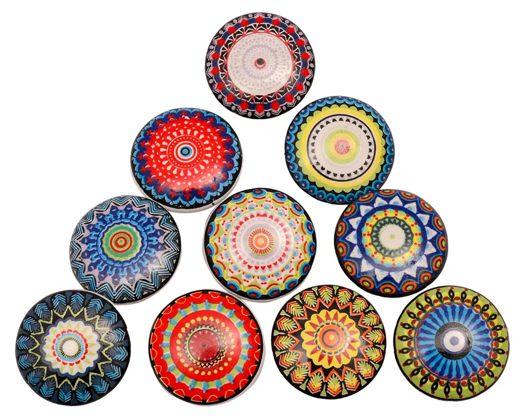 Boutons de meubles en céramique multicolore pour armoire de cuisine