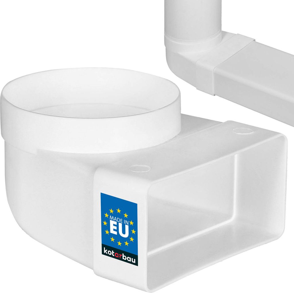KOTARBAU Flachkanal Umlenkstück 90° Kanalverbinder 120x60mm Rund-Eckig Ø 100 mm