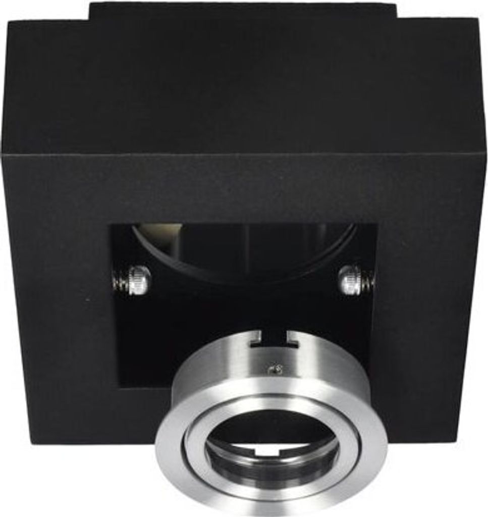 OSMIN RIM 1 Noir Argent IP20 carré plafonnier individuel Image du produit 