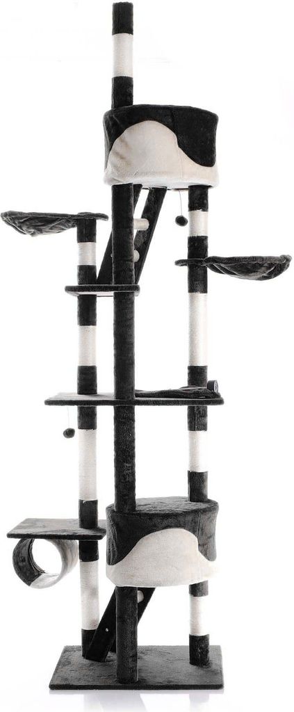 Wiltec Kratzbaum 240-260 cm schwarz/weiß, Katzenkratzbaum Produktbild 6