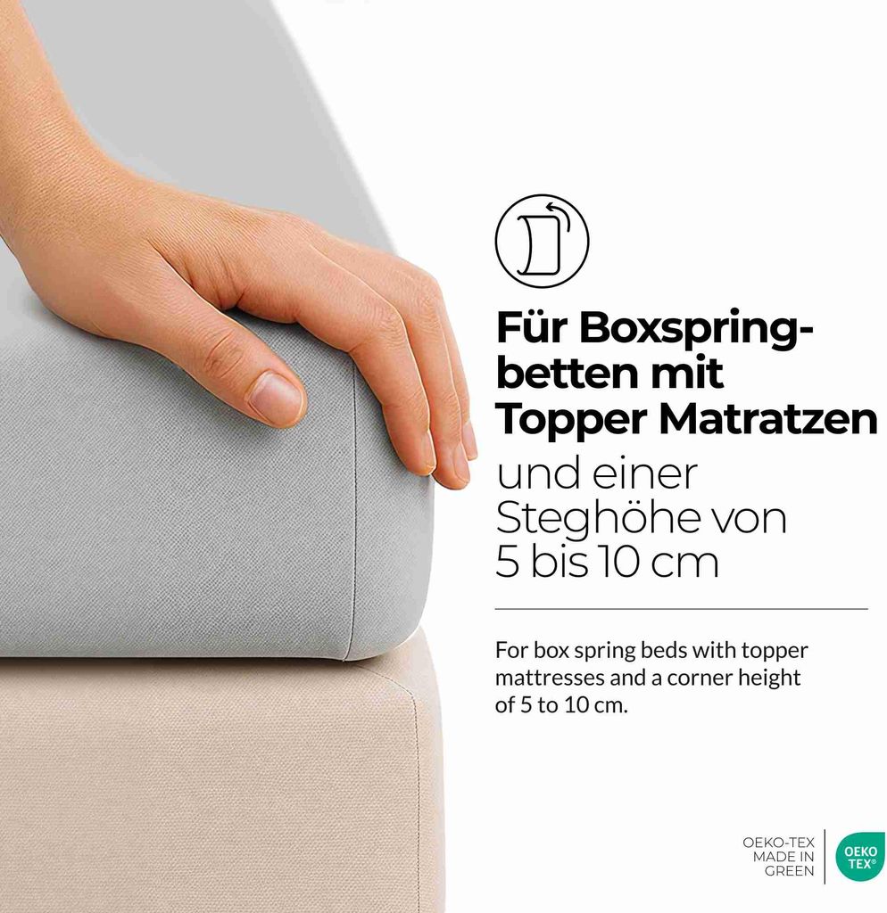 etérea Comfort Jersey Topper, lenzuolo matrimoniale argento Immagine del prodotto 