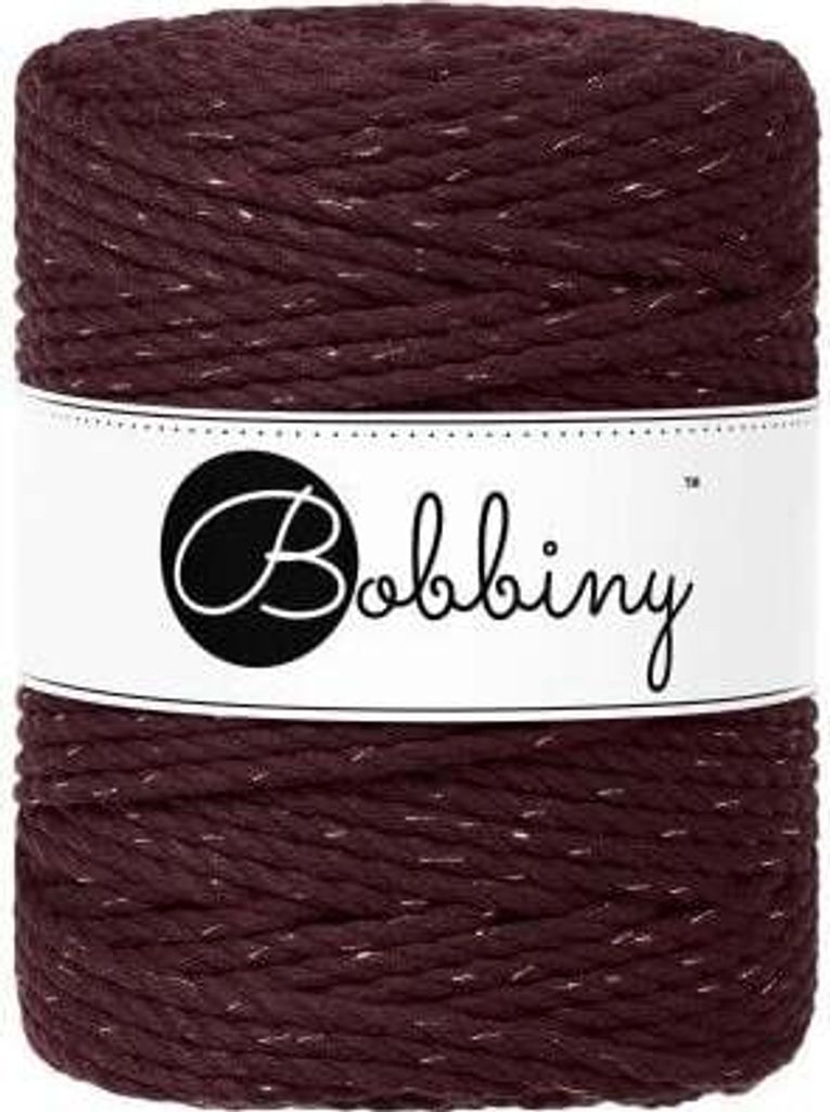 Bobbiny 3PLY Macrame Rope 5 mm 100 m Golden Burgundy Schnur