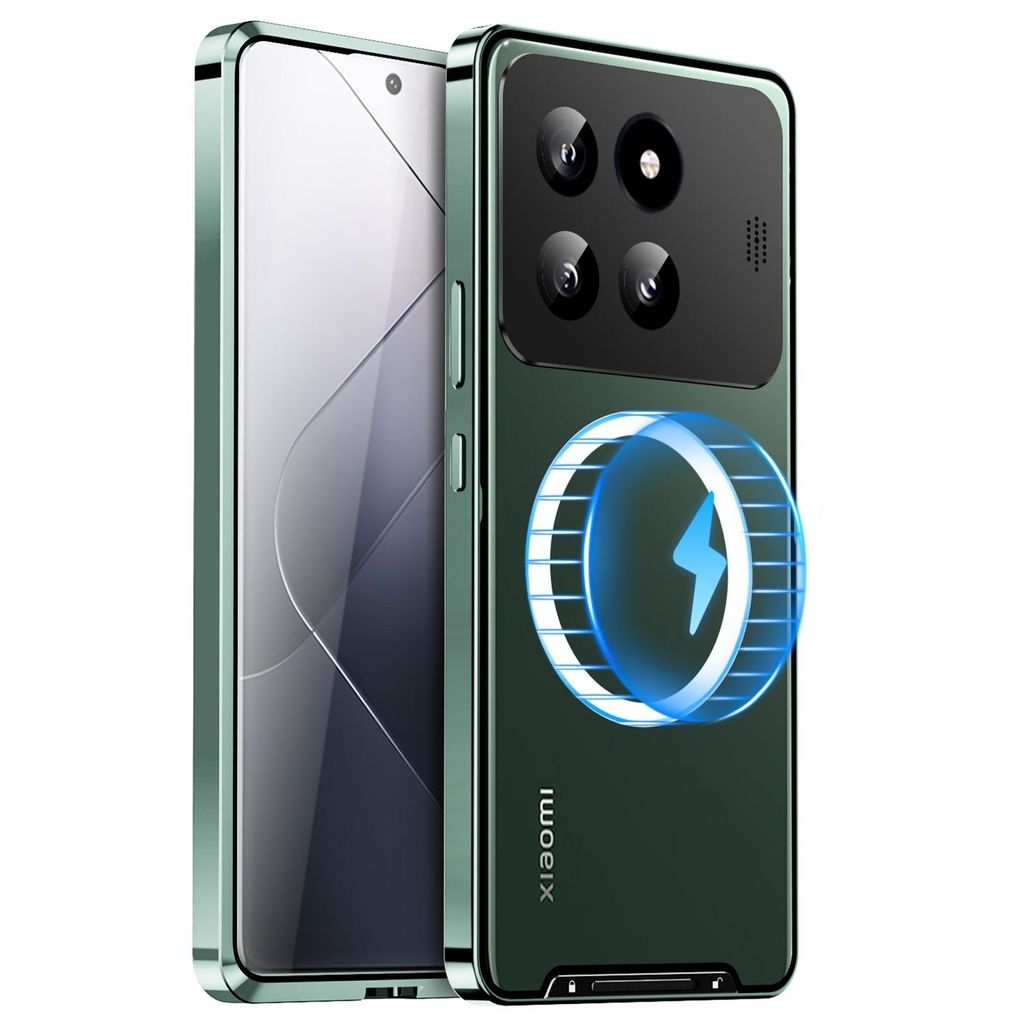Für Xiaomi 14 Pro MagSafe Magnetic Frosted Metal Hülle Cover Zubehör Case Grün