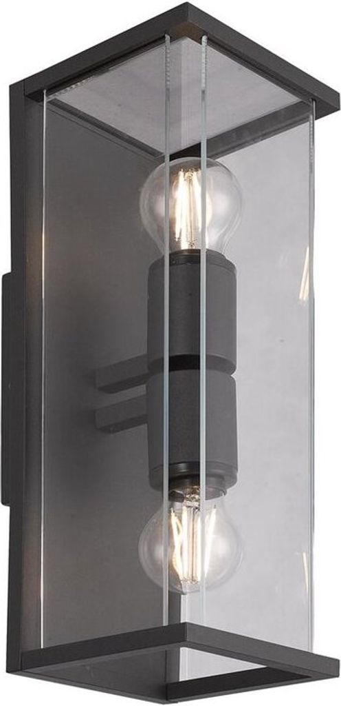 Design Wandleuchte Graphit Wandlampe Up&Down 2 x E27 ohne Leuchtmittel für innen & außen