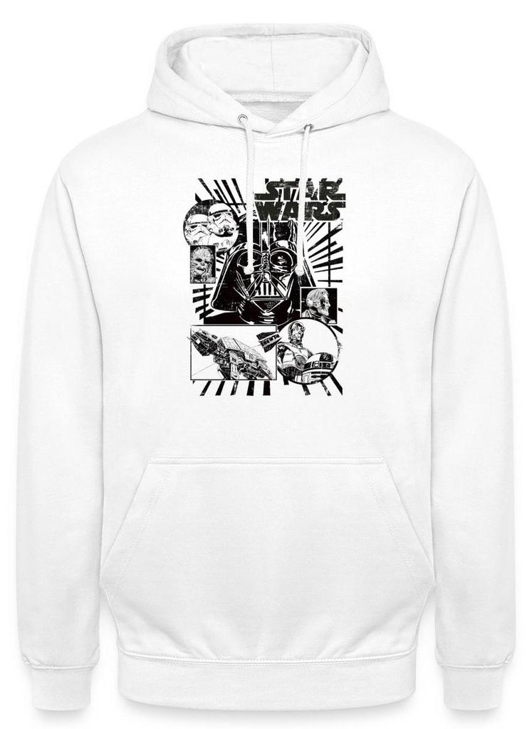 Star Wars Charaktere Darth Vader Chewbacca C3PO Uni Hoodie, M, Weiß