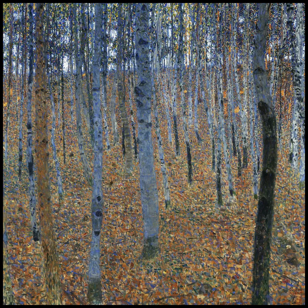 Affiche Klimt Beech Grove I 100x100 cm - Impression Qualité Galerie d'Art