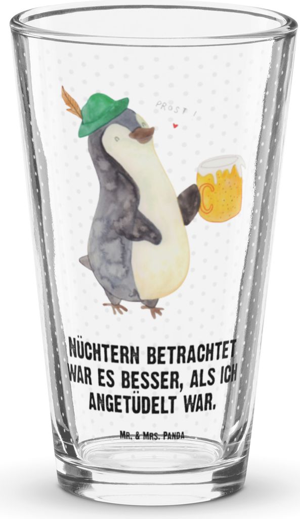 Mr. & Mrs. Panda Glas Pinguin Bier - Transparent - Geschenk, Beschwippst, Feierabend, Wasserglas, , Trinkglas, Bierglas, Pint, Angetüdelt, Tumbler