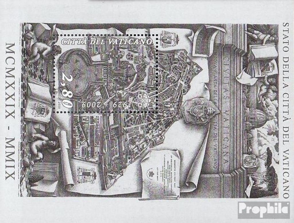 Briefmarken Vatikanstadt 2009 Mi Block32 (kompl.Ausg.) postfrisch 80 Jahre Vatikanstadt