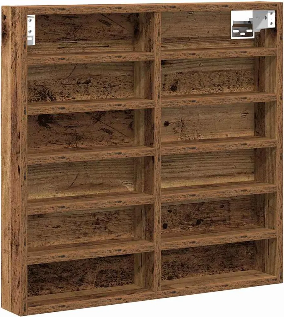 SYFAX™ Vetrinetta Espositiva Legno Vecchio 60x58 - Arredo Vintage