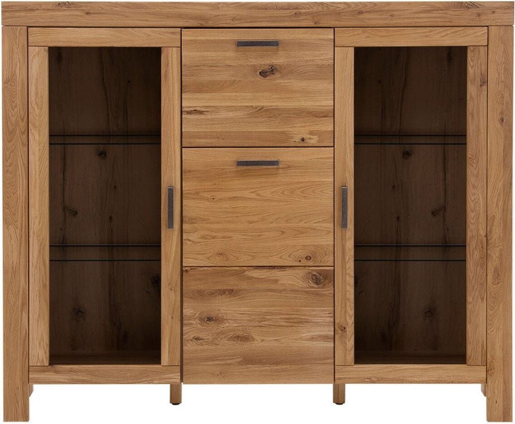 Highboard mit 3 Türen Eiche teilmassiv Andria Produktbild 