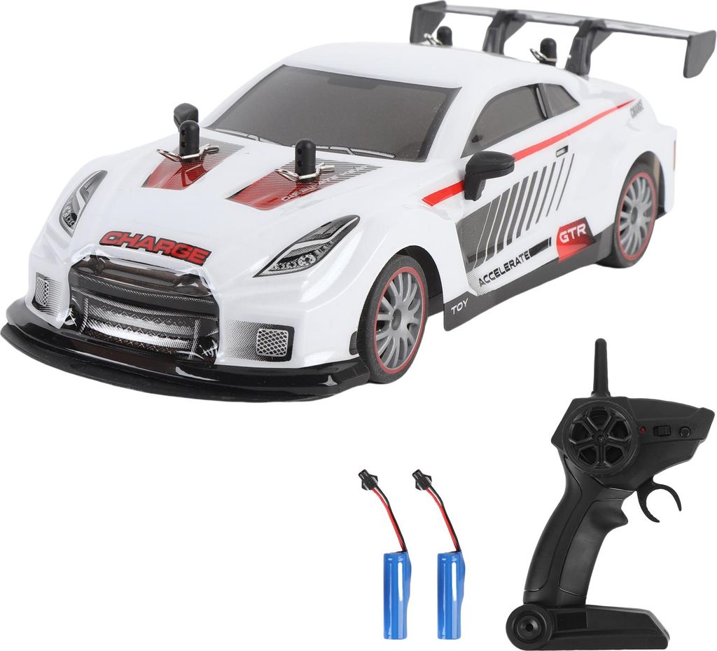 Ferngesteuertes Auto, wiederaufladbares 4WD Drifting Fahrzeug mit Sprayfunktion und Lichtern, 2.4GHz Spielzeugauto für Kinder Jungen Mädchen Wei...