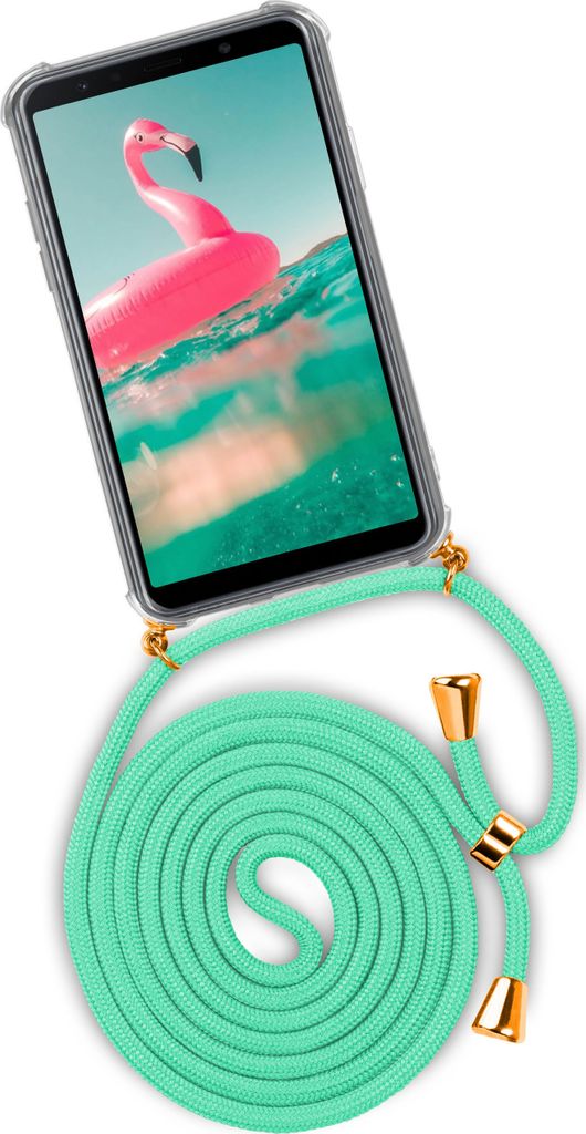 TWIST-Case + TWIST-Cord für Samsung Galaxy A7 (2018), Farbe:Icy Mint (Gold)