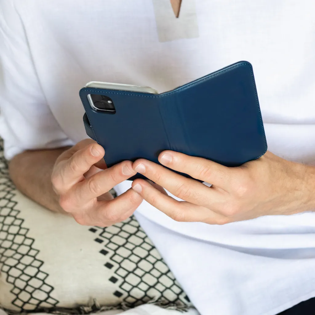 Selencia Custodia in Vera Pelle Blu per Samsung Galaxy A50 / A30s - 5