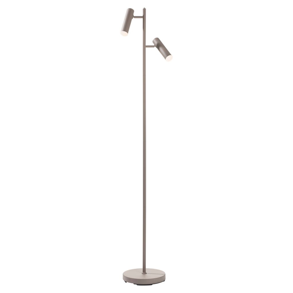 LED-Stehlampe - H 160 cm - 2-flammig - Sandfarben - Metall Produktbild 