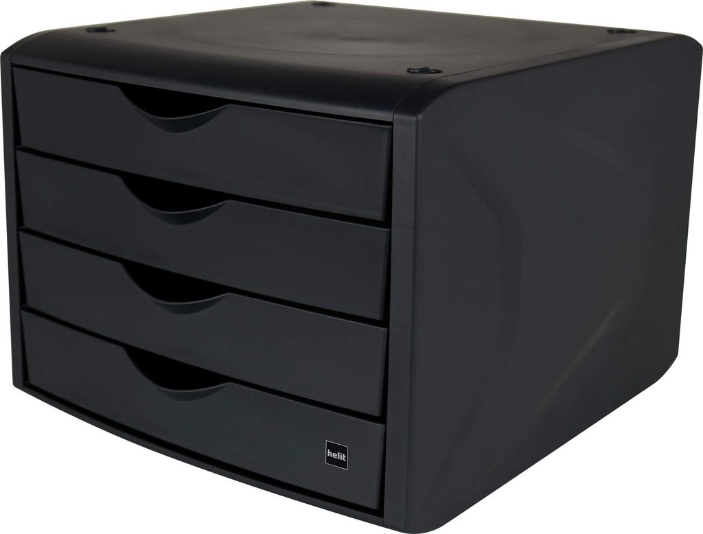 helit Schubladenbox "the green chameleon" schwarz 4 Schübe Produktbild 