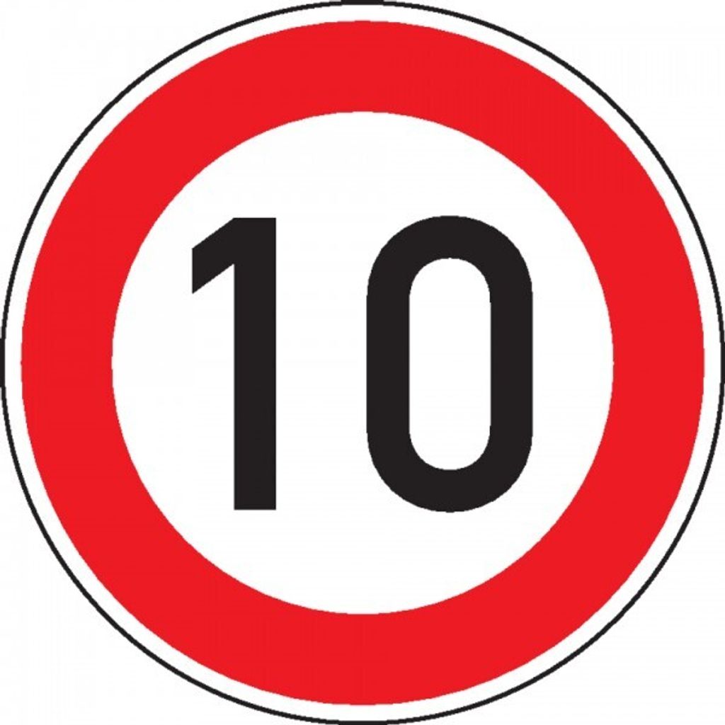 Schild I Verkehrszeichen Zulässige Höchstgesch.10, Nr.274-10, Aluminium RA2, ...