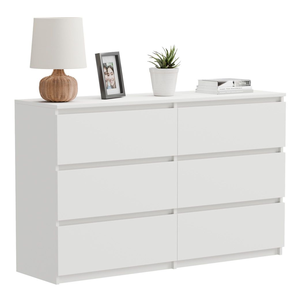 Kommode Weiss 6 Schubladen 100 Cm Funktional Modern Für Produktbild 