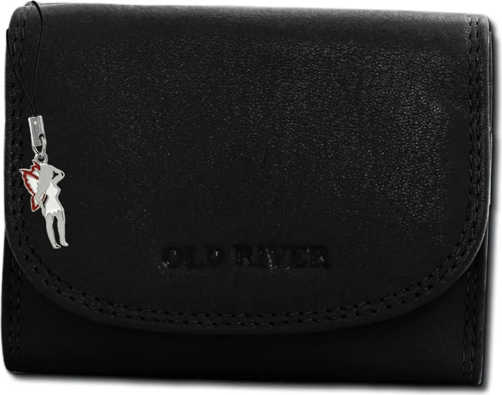 Old River OPD321S Portafoglio in Pelle Nera con Borchie - Qualità Top